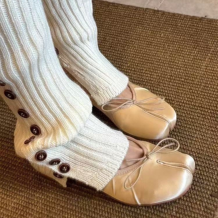 Women's Retro Ballet Flats - Low-Top Slip-On Comfort Shoes