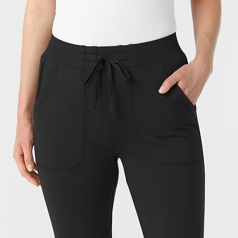 Wink Renew Womens Small Black Modern Fit Drawstring Waist Track Scrub Pants