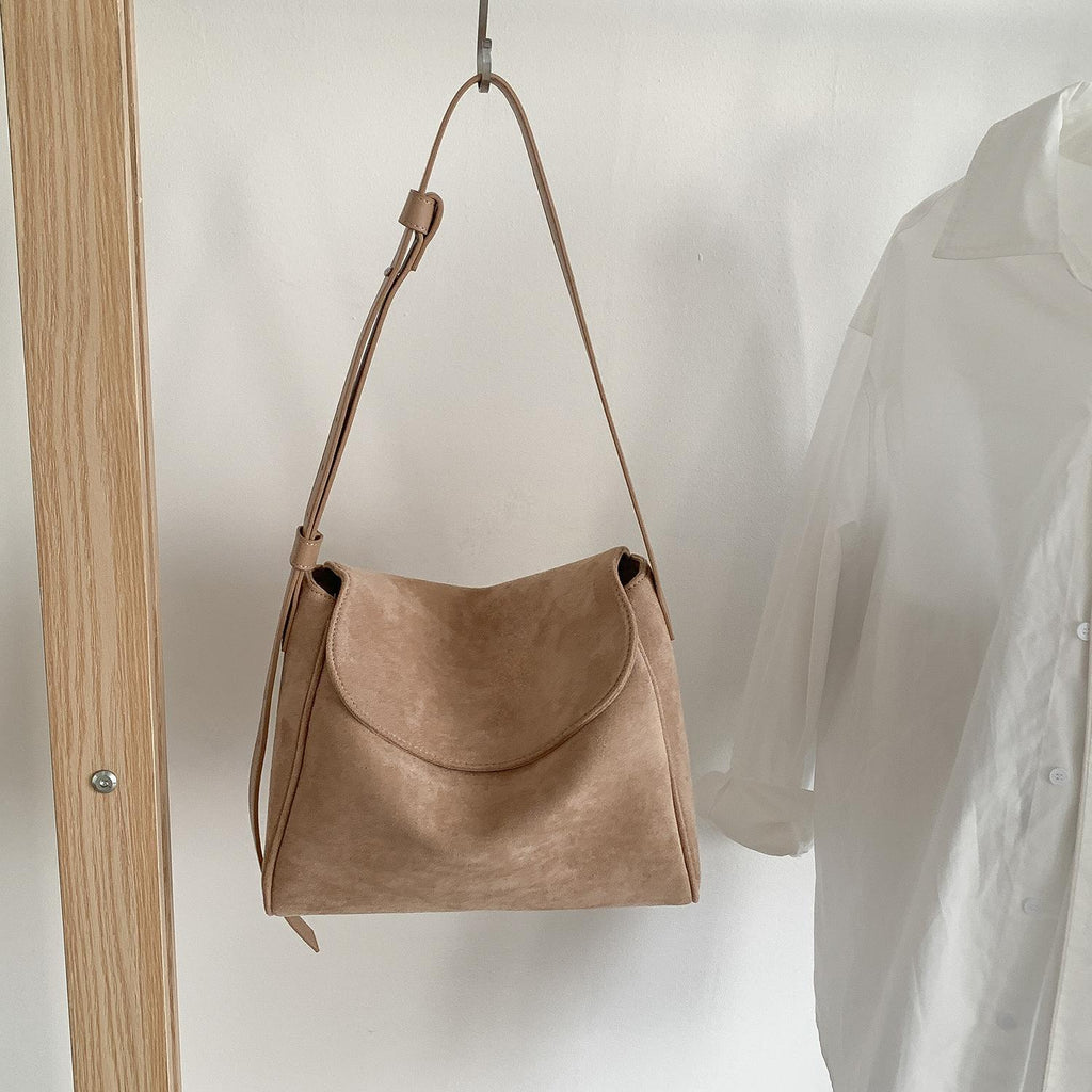 Retro Suede Mini Square Flap Crossbody Bag for Women – Solid Color Shoulder Tote