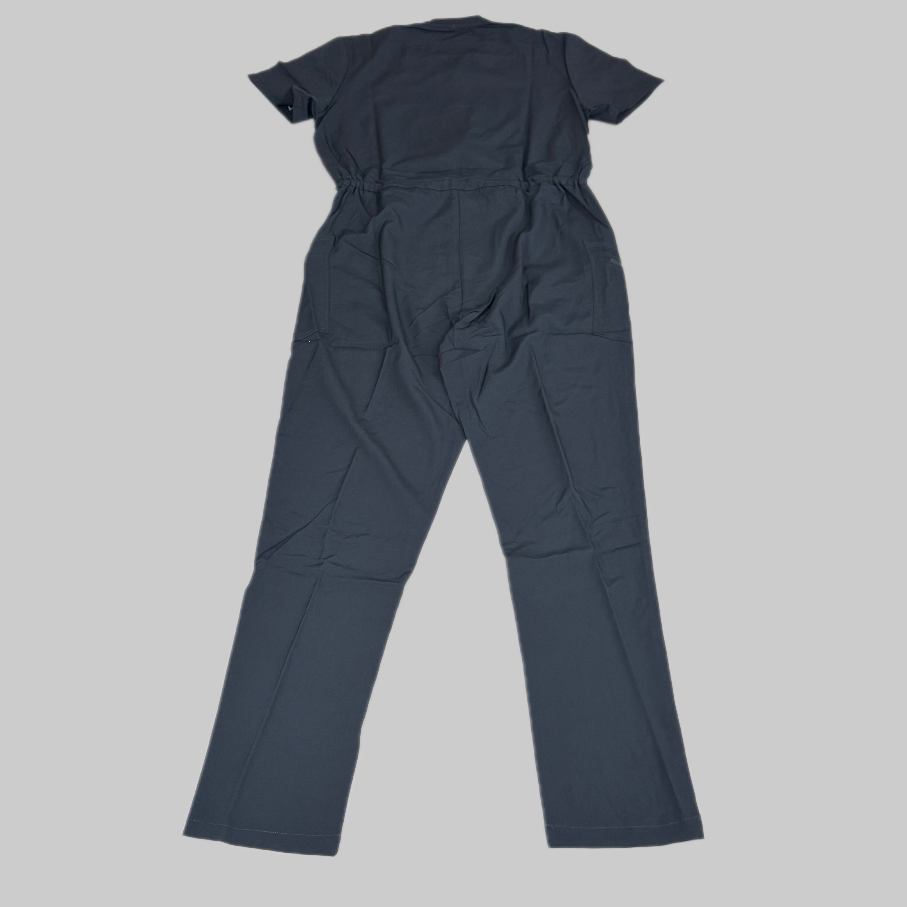 GREEN TOWN 4 Flex Scrubs Jumpsuit Cinch In Waist Women's Sz L Pewter GFX-023AST