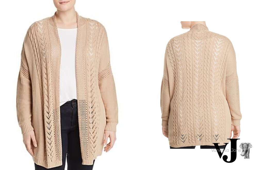 One A Womens Plus Long Sweater Open-Front Sweater
