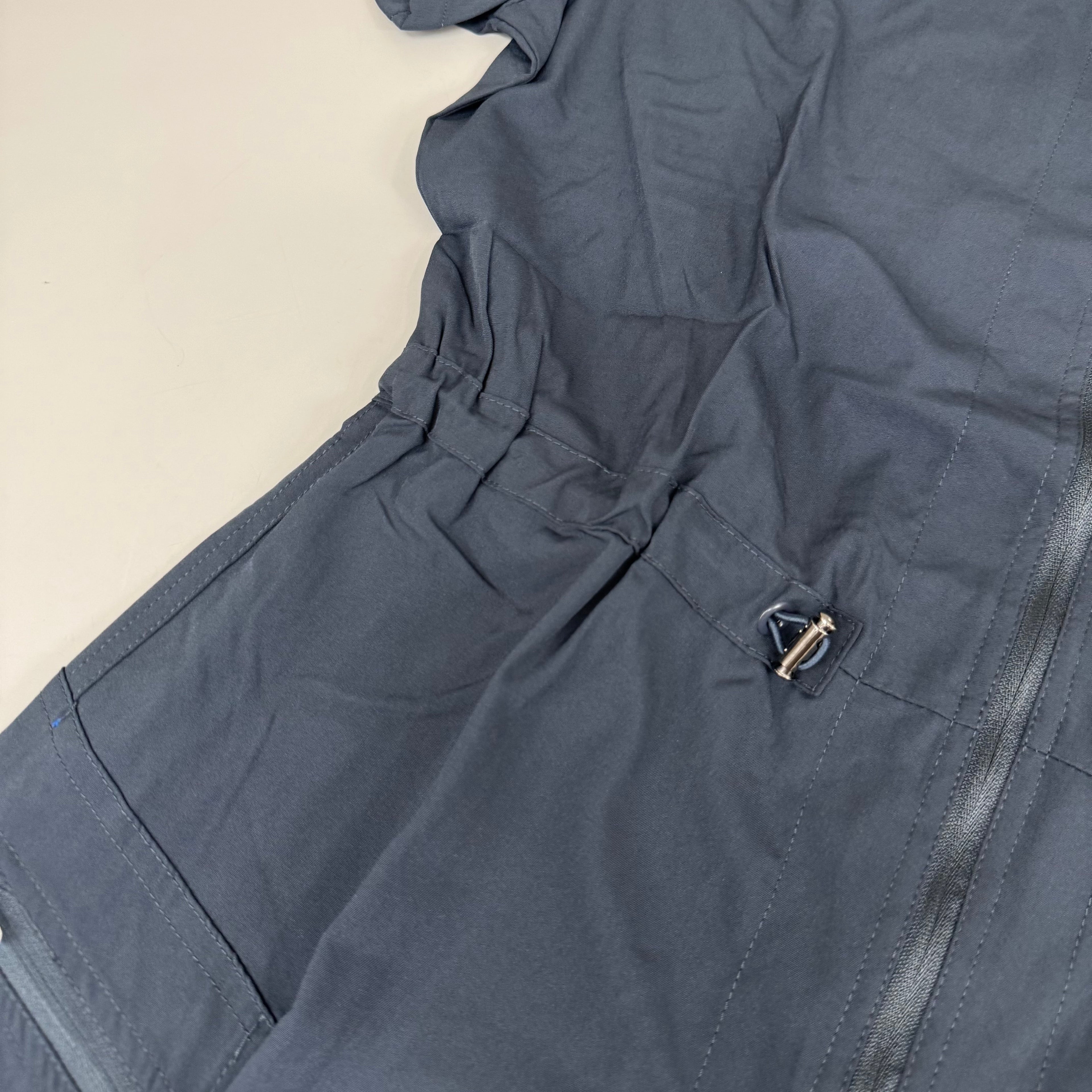 GREEN TOWN 4 Flex Scrubs Jumpsuit Cinch In Waist Women's Sz L Pewter GFX-023AST