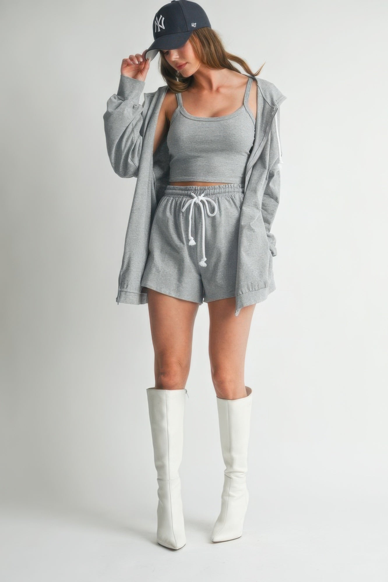 Hoodie Top and Shorts 3 Piece Set