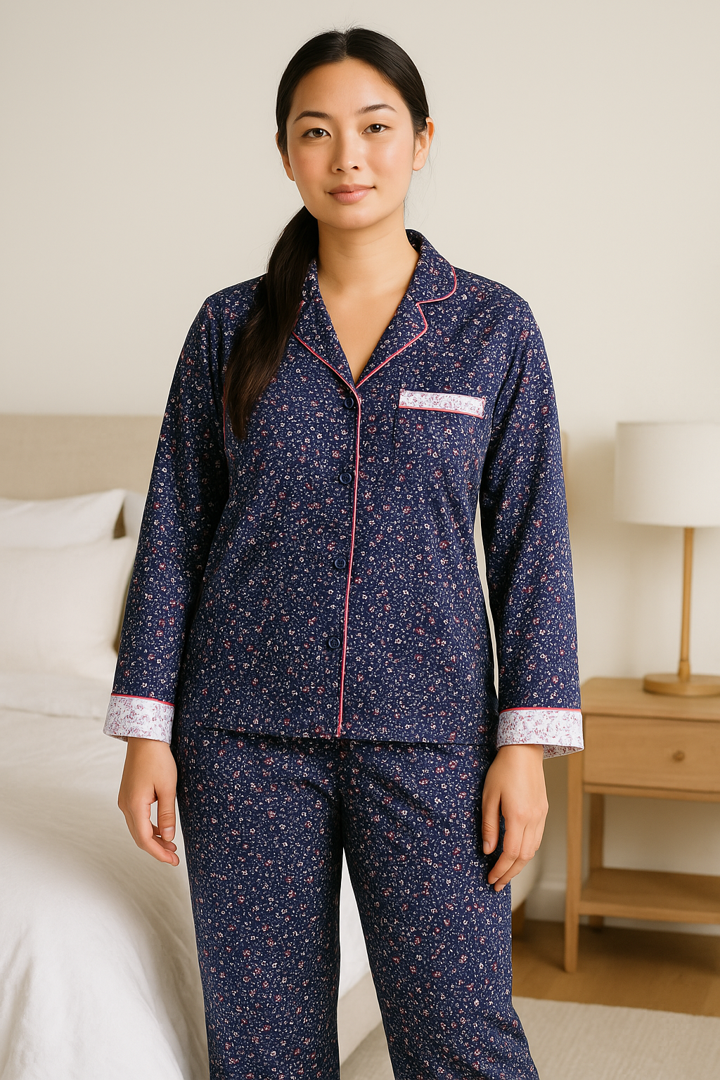 Charter Club Women's Satin  Notch-Collar Pajama Top