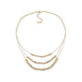 Anne Klein Gold-Tone Pave Fireball & Bead Layered Necklace, 16″ + 3″ Extender