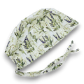 Lavender scrub cap. Skull tie-back style surgical scrub cap by Paradise Caps. Ivory.