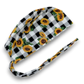 Sunflower Skull tie-back style surgical scrub cap for men by Paradise Caps.
