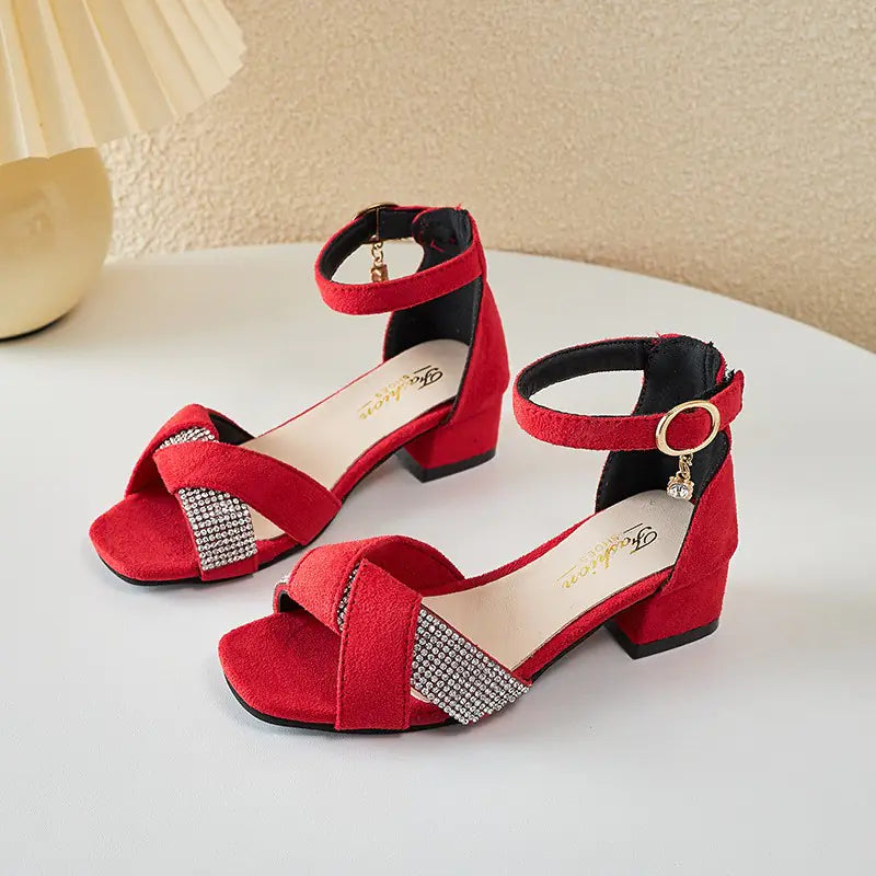 Girls' Summer Rhinestone Princess Sandals for Weddings