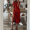Spring European Style Loose Floral Dress