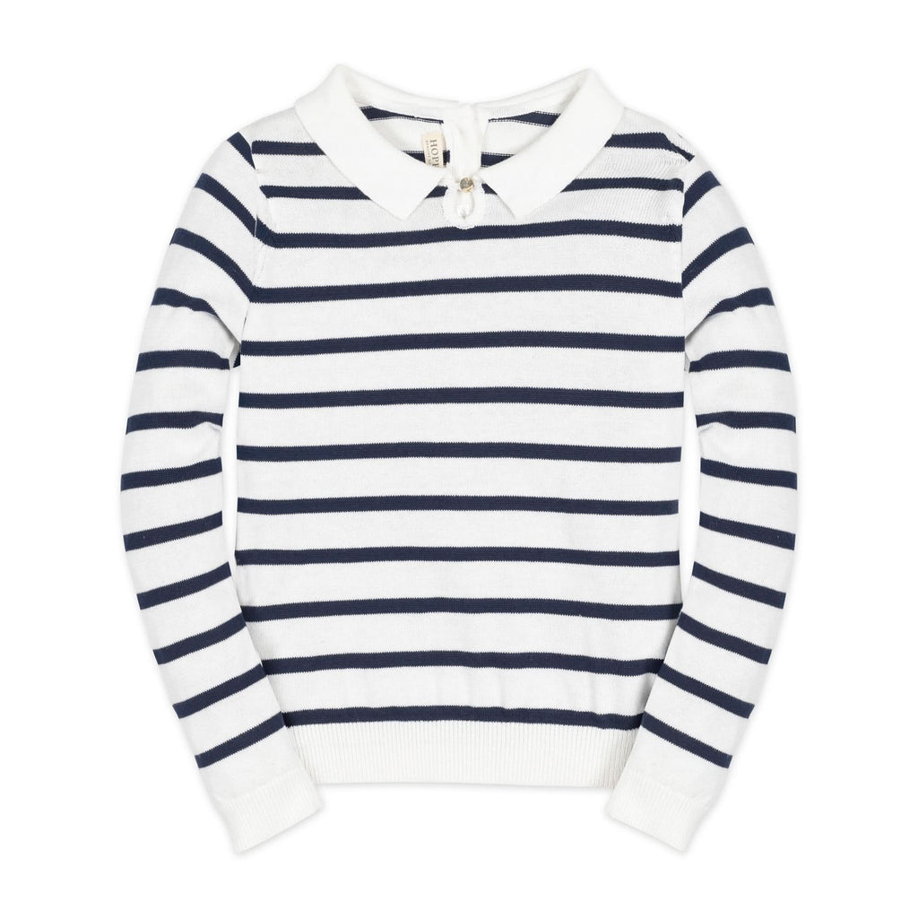 Organic French Collared Keyhole Sweater - Baby