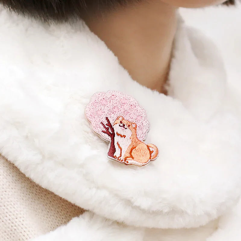 Kawaii Cherry Blossom Iron On Embroidery Patches