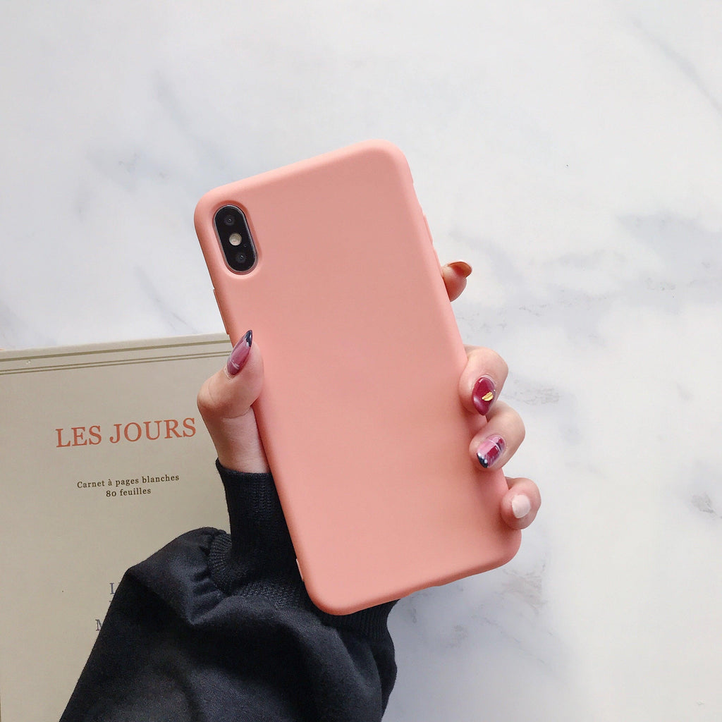Ultra Thin Slim Fit Soft Grip Anti-Scratch Protective Cover Thicker Candy Phone Case for iPhone Soft Silicon Back Phone Cover for iPhone 12 13 Pro Max iphone Case