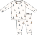 Petite Lem - 2pc Long Sleeve Top & Pants Pajama Set, Off White