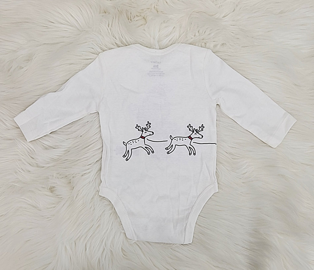 Carter's Infant Bodysuits White – White Santa Bodysuit – Infant/3Months