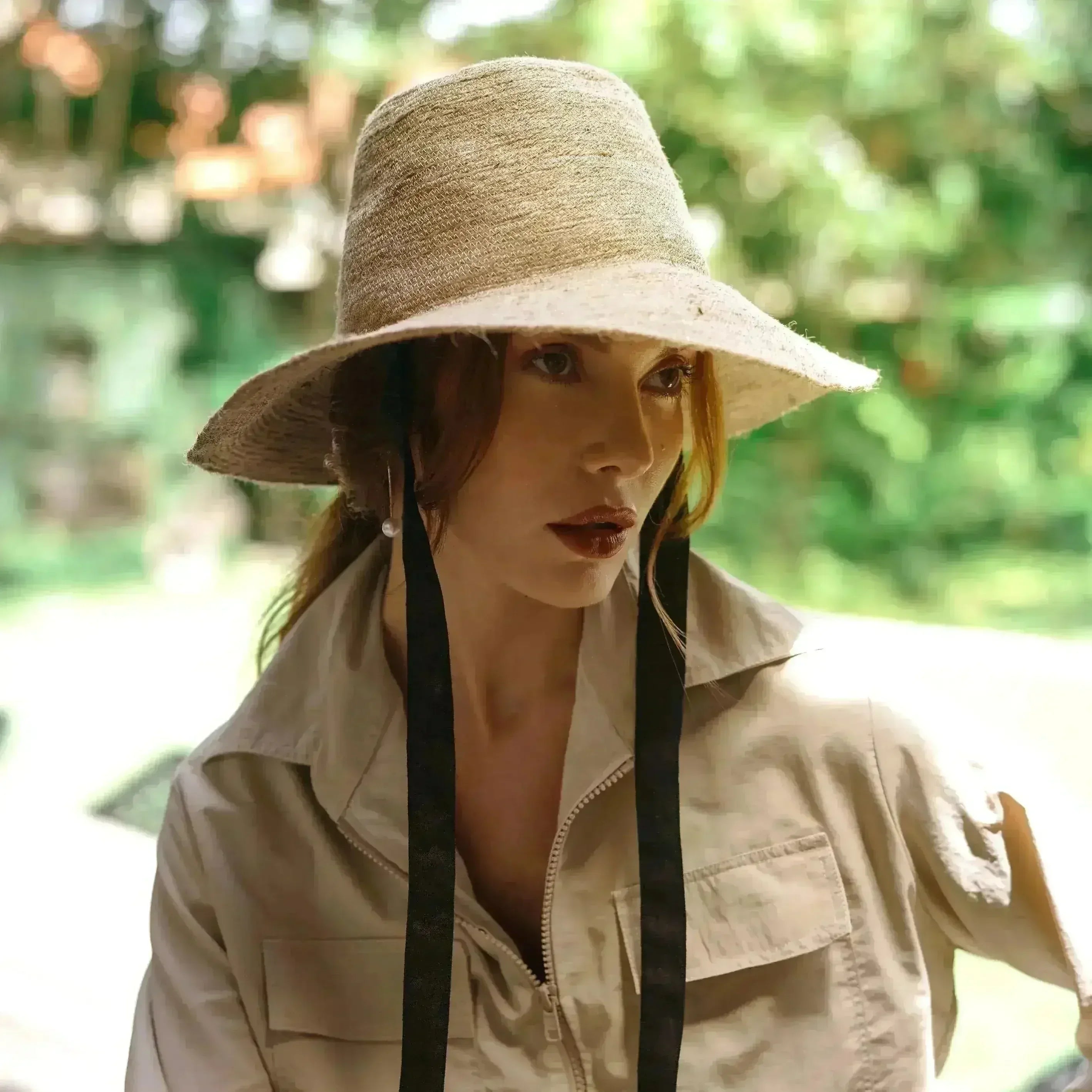 MEG Jute Straw Hat In Light Beige