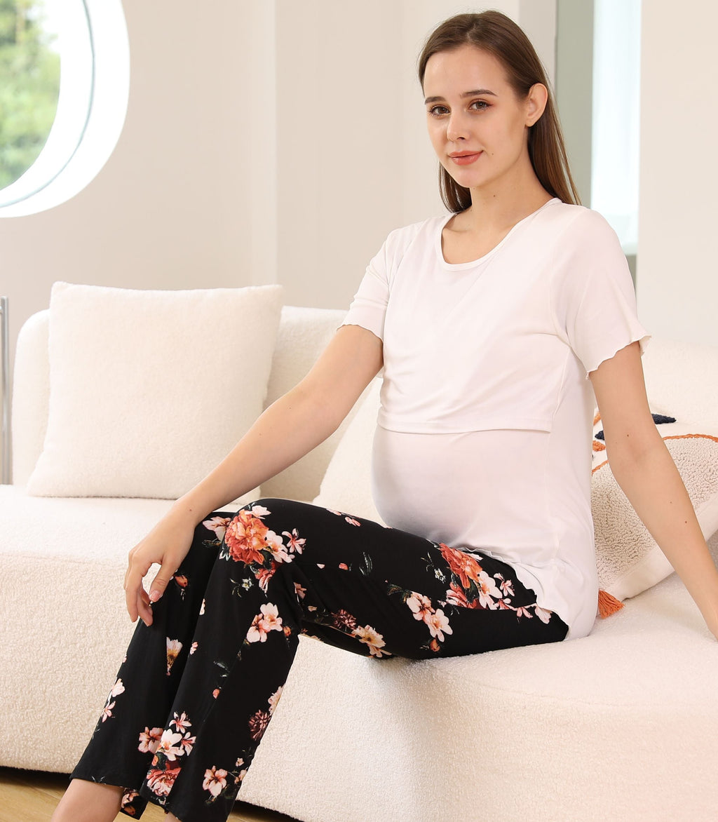 Below Bump Maternity Postpartum Pajama Pants (2 Pack)