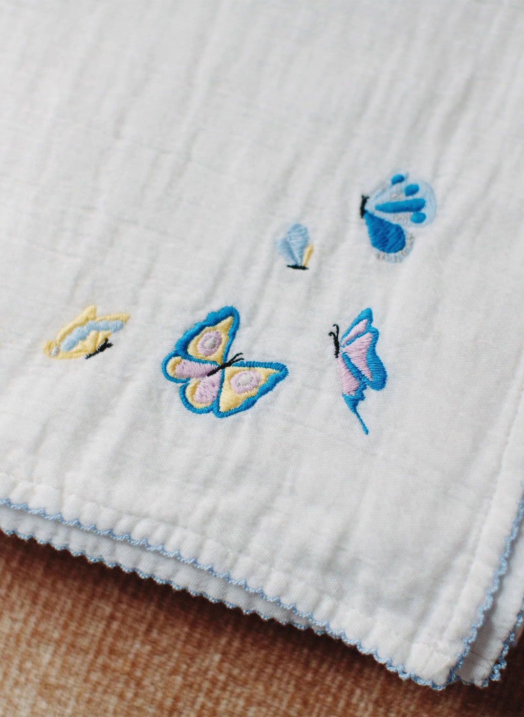Shawl Blanket - Embroidered Butterfly