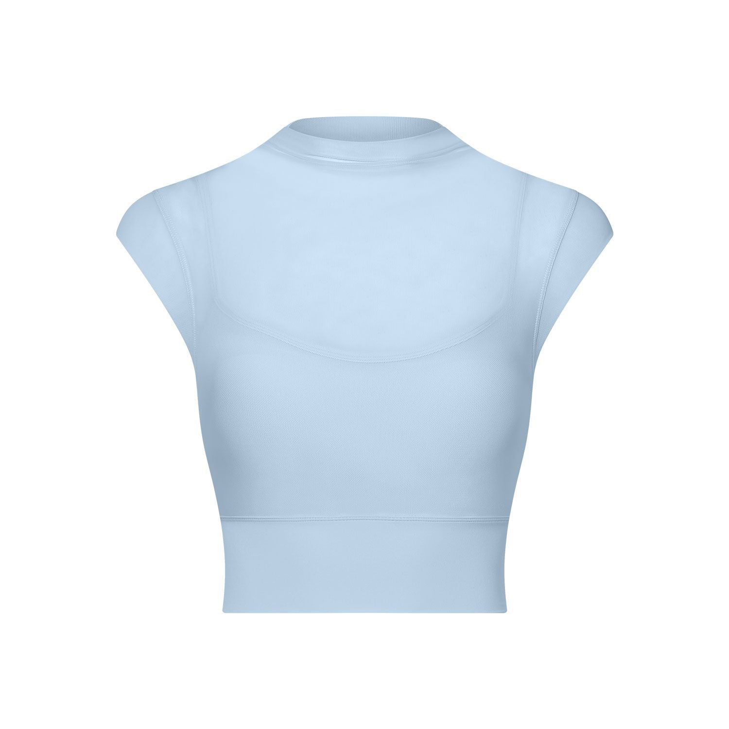 Sexy Mesh Yoga Clothes Flounced Sleeve Running Quick Drying Sports Bra with Chest Pad One Piece Cup Workout Clothes Top