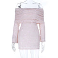 Autumn Hip Dress Waist Controlled Sexy Semi Transparent Long Sleeve Dress