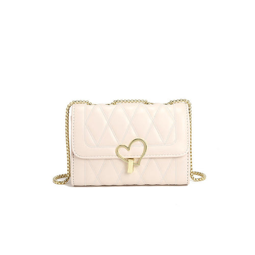Chanel Bags Women Bag Winter Online Influencer Diamond Chain Metal Heart Shoulder Messenger Bag