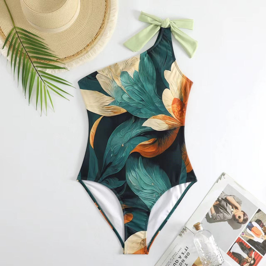 Swimsuit Digital Printing Long Skirt Sunscreen Swimsuit Women