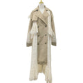 Fall Elegant Elegant Design Lace Stitching High Grade Waist Slimming Women Trench Coat