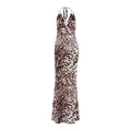 Spring Women Leopard Print Printed Sexy Slim Fit Backless Halter Dress