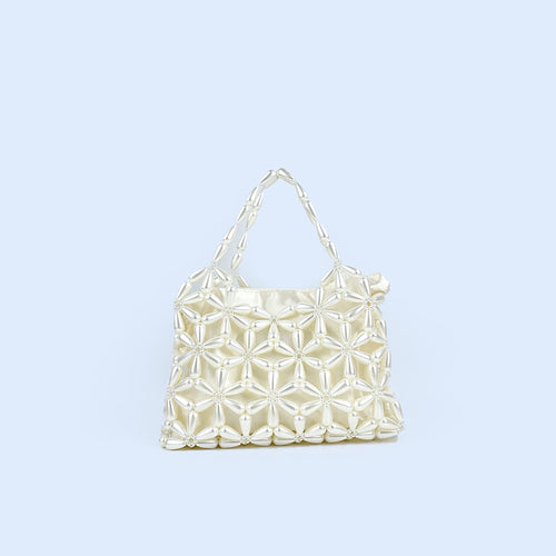 All Matching Pearl Hollowed out Handbag Special Interest Design Handmade Beaded Bag