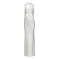 Summer Women Clothing High Class Elegant Solid Color Slim Hollow Out Cutout-out Tube Top Scarf Collar Dress