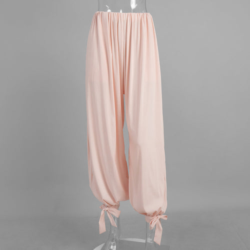 Bud Wide Leg Pants Women Spring Summer Lace-up Bloomers Slim Loose Bloomers Pants Women