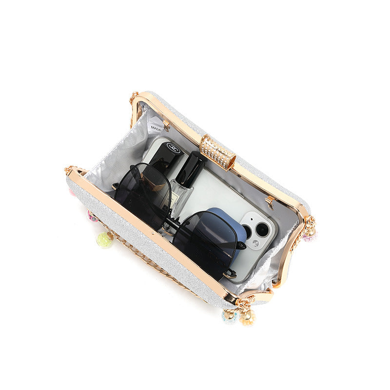 Trendy Ladies Bag Texture Exquisite Women Simple Western Small Bag Lock Single Shoulder Chain Messenger Bag