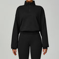 Autumn Winter Zipper Sweater Casual Loose Windproof Warm All Matching Sweater Women Running Fitness Sportswear