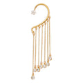 Creative Tassel Earrings Refined Rhinestone Alloy Ear Hanging Personality Ear Trim for Women