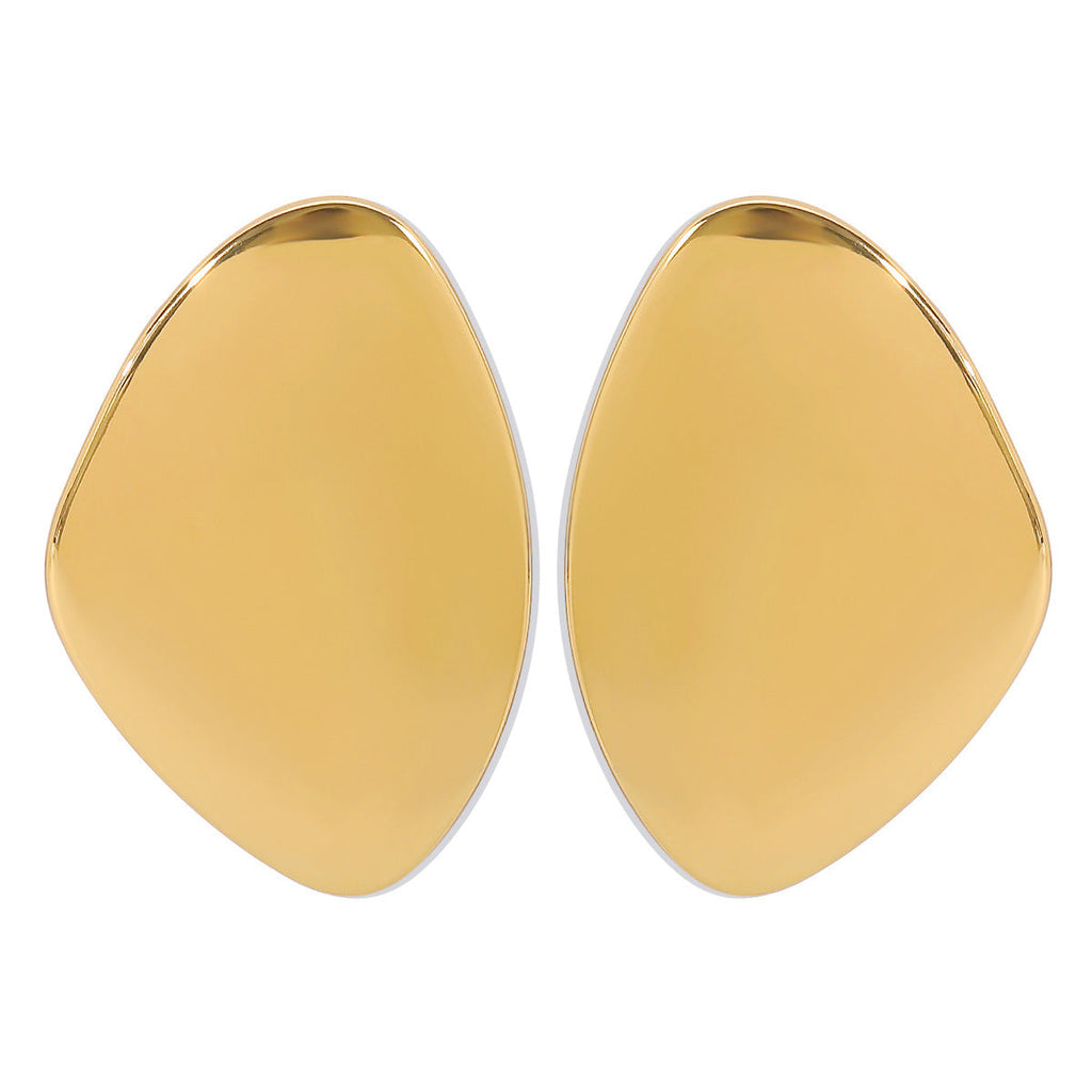 High Profile Retro Elegant Metal Geometry Stud Earrings Simple Personality Metal Alloy Earrings Women