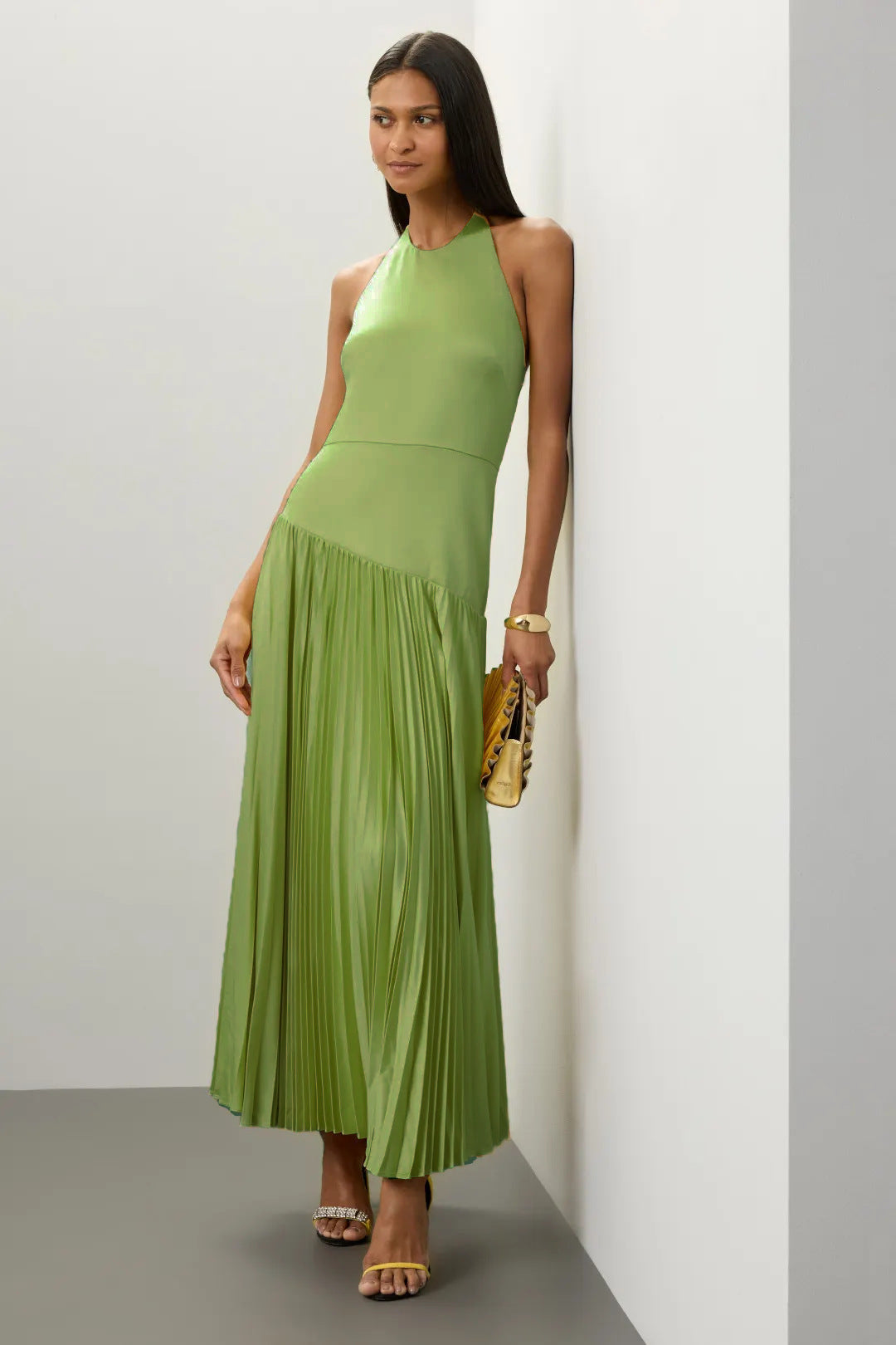 Summer Women Clothing Casual Pleated Cloth Halter Dress