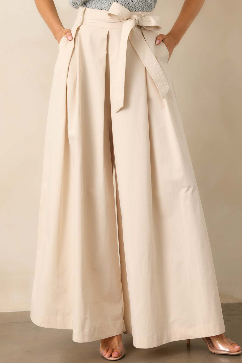 Women Spring Autumn Apricot Straight Leg Pants