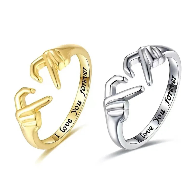 Cute Heart Hands Ring