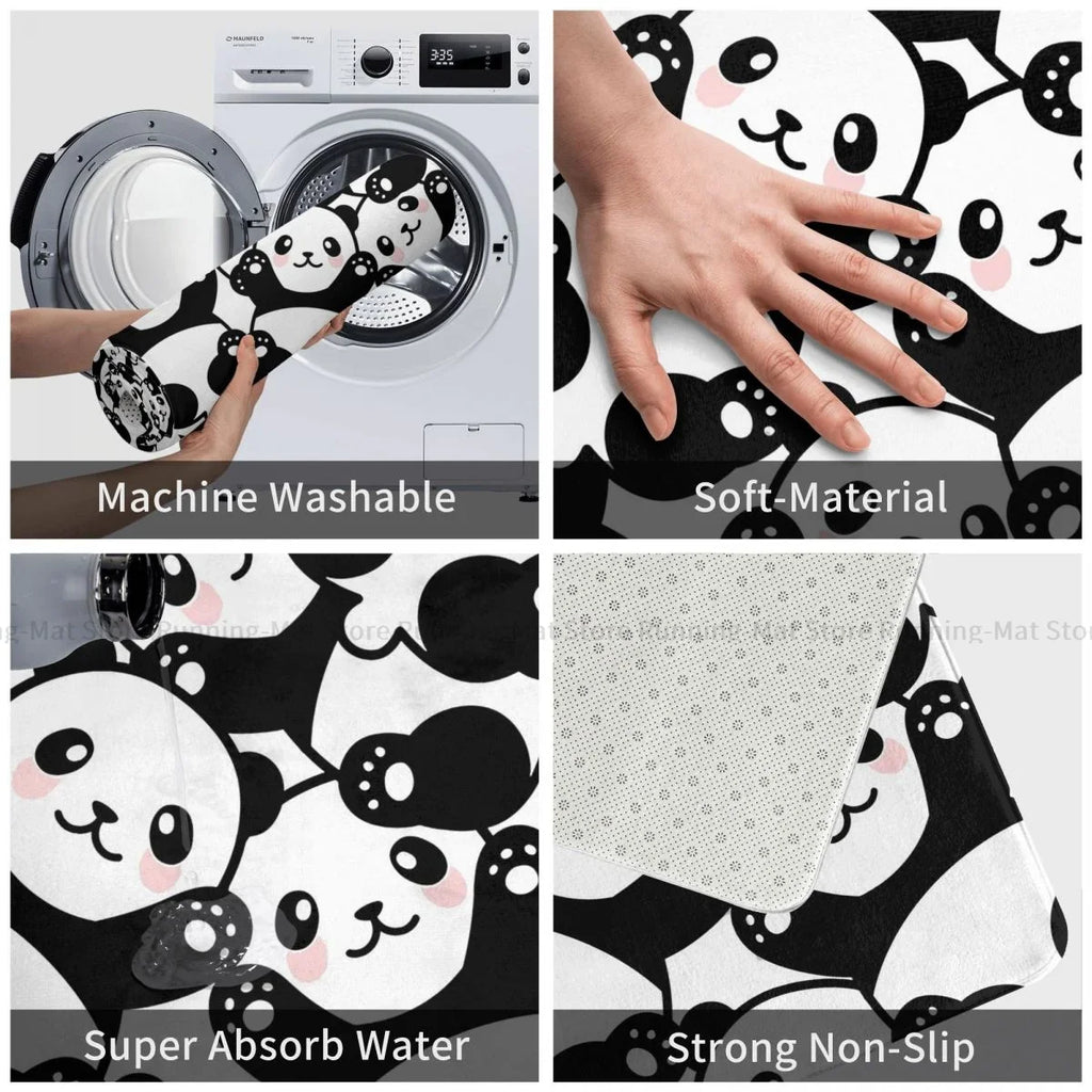 Playful Pandas Non-Slip Bath Mat