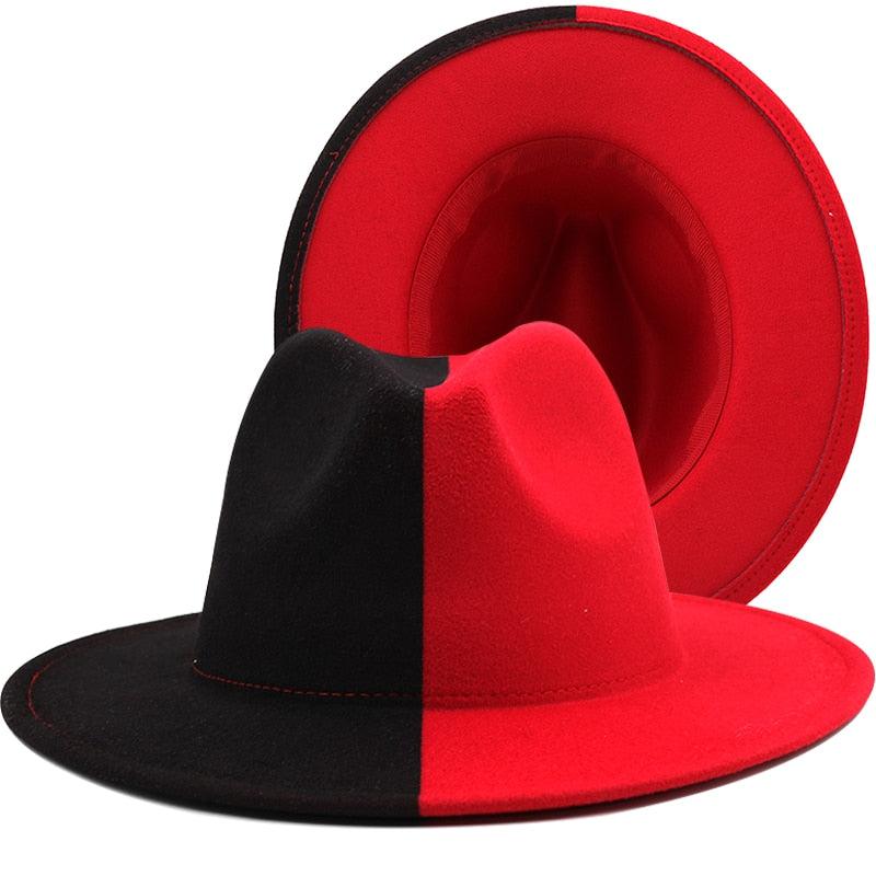 Black White Modern Unisex Fedora Hat Women Unisex Wide Brim Party Cowboy Cap Men Gentleman Wedding Hat Two Colors Fedora Hat Solid Color Wide Brim Winter Autumn Hat