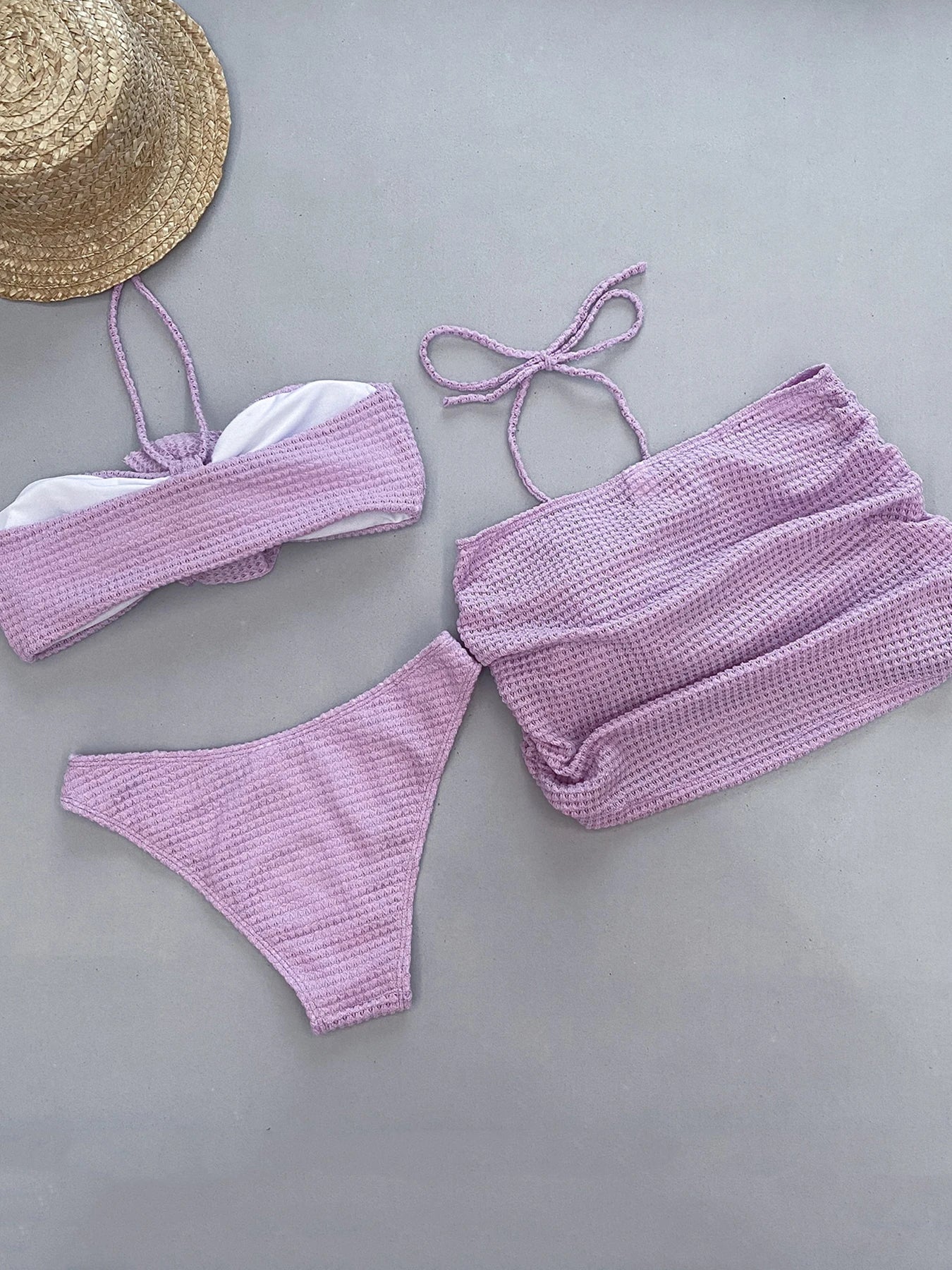 Nealle Crochet Mesh Three Piece swimsuit set