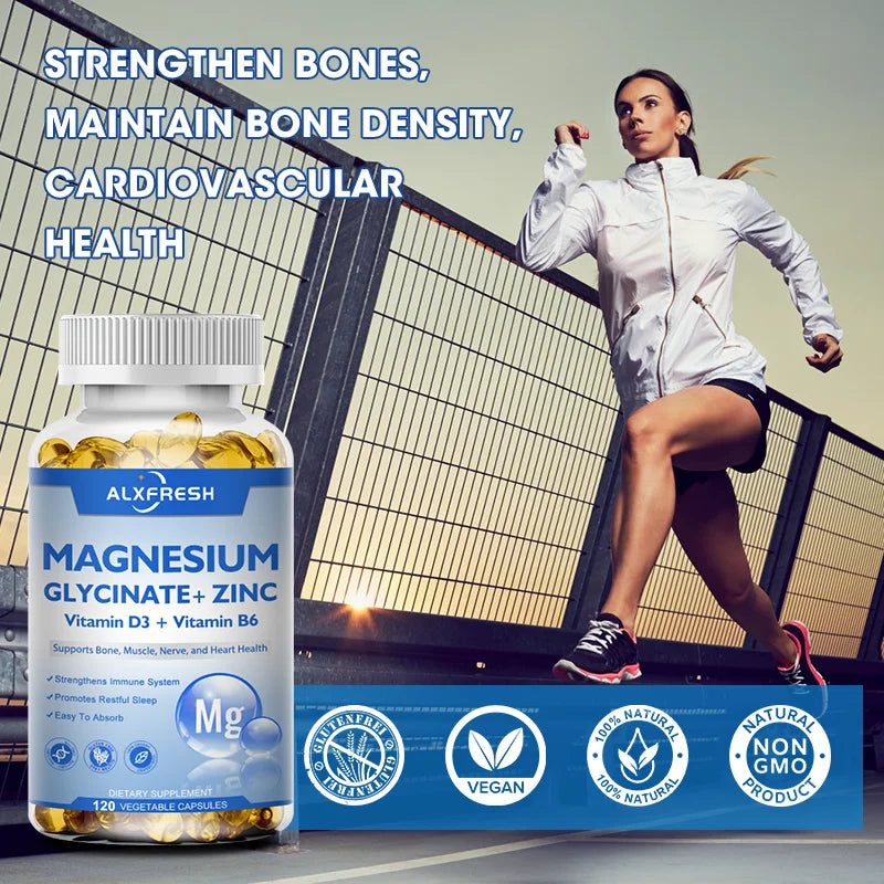 Magnesium+Zinc D3: Brain, Sleep & Focus Boost 500mg