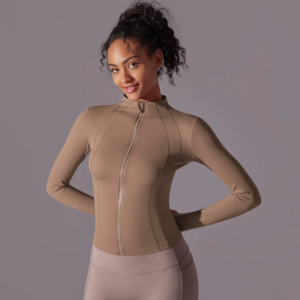 Women's Full Zip Yoga Top With Thumbholes