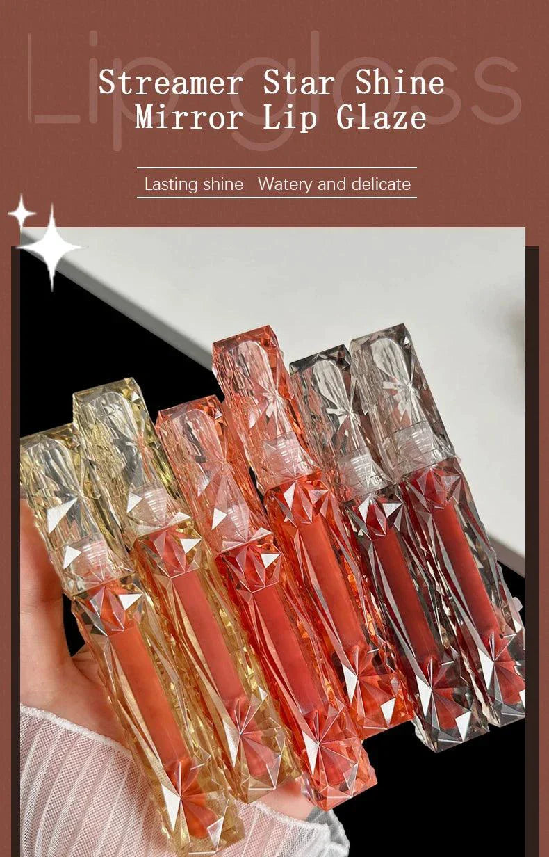 Long-Lasting Lip Gloss - Moisturizing Waterproof Mirror Finish
