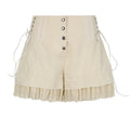 Cream Ruffle Shorts