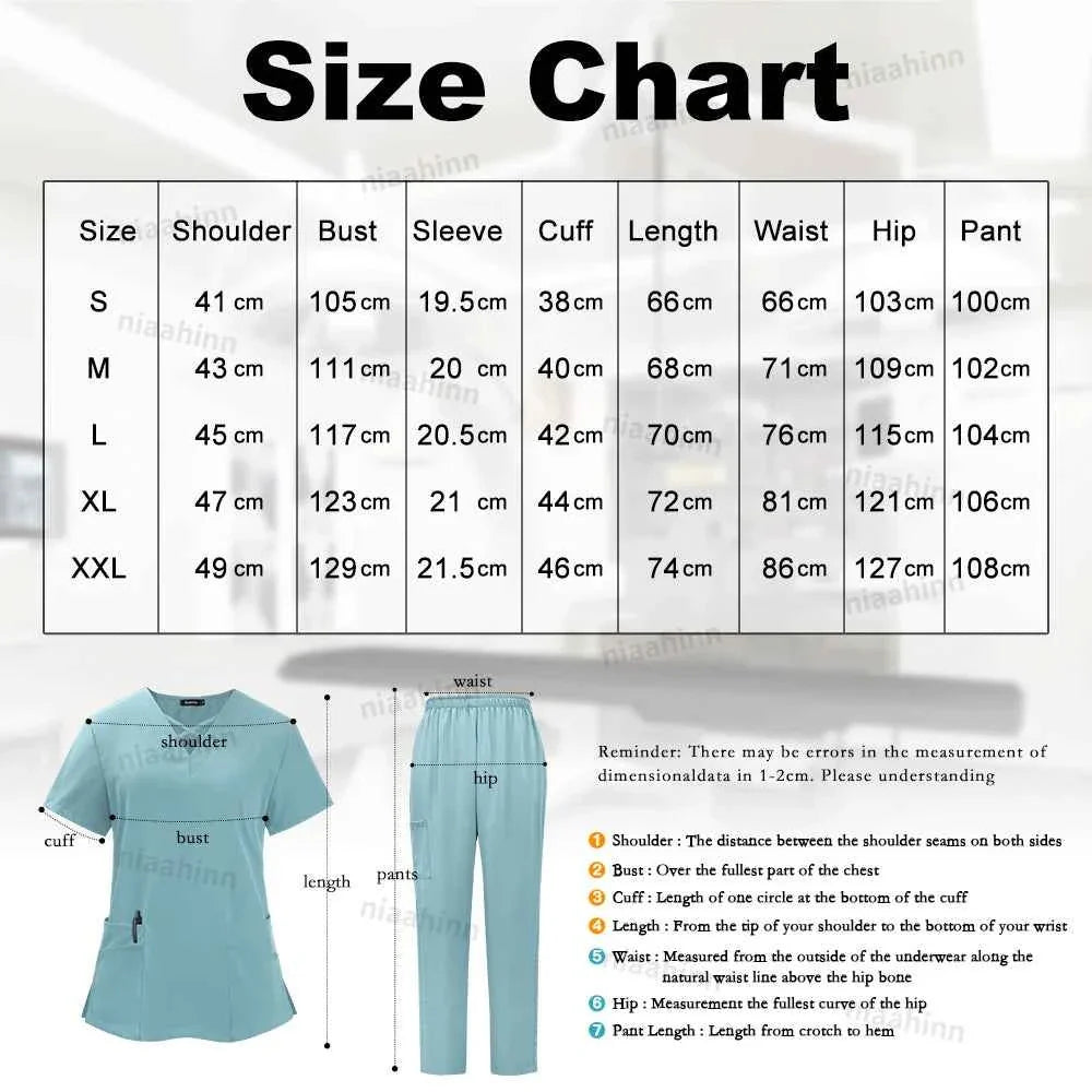 Spandex Scrub Uniform Set - Top & Pants