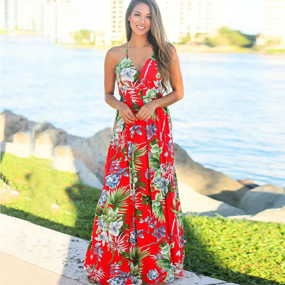 Fashionable Sleeveless Printed Cross-border Style Dress