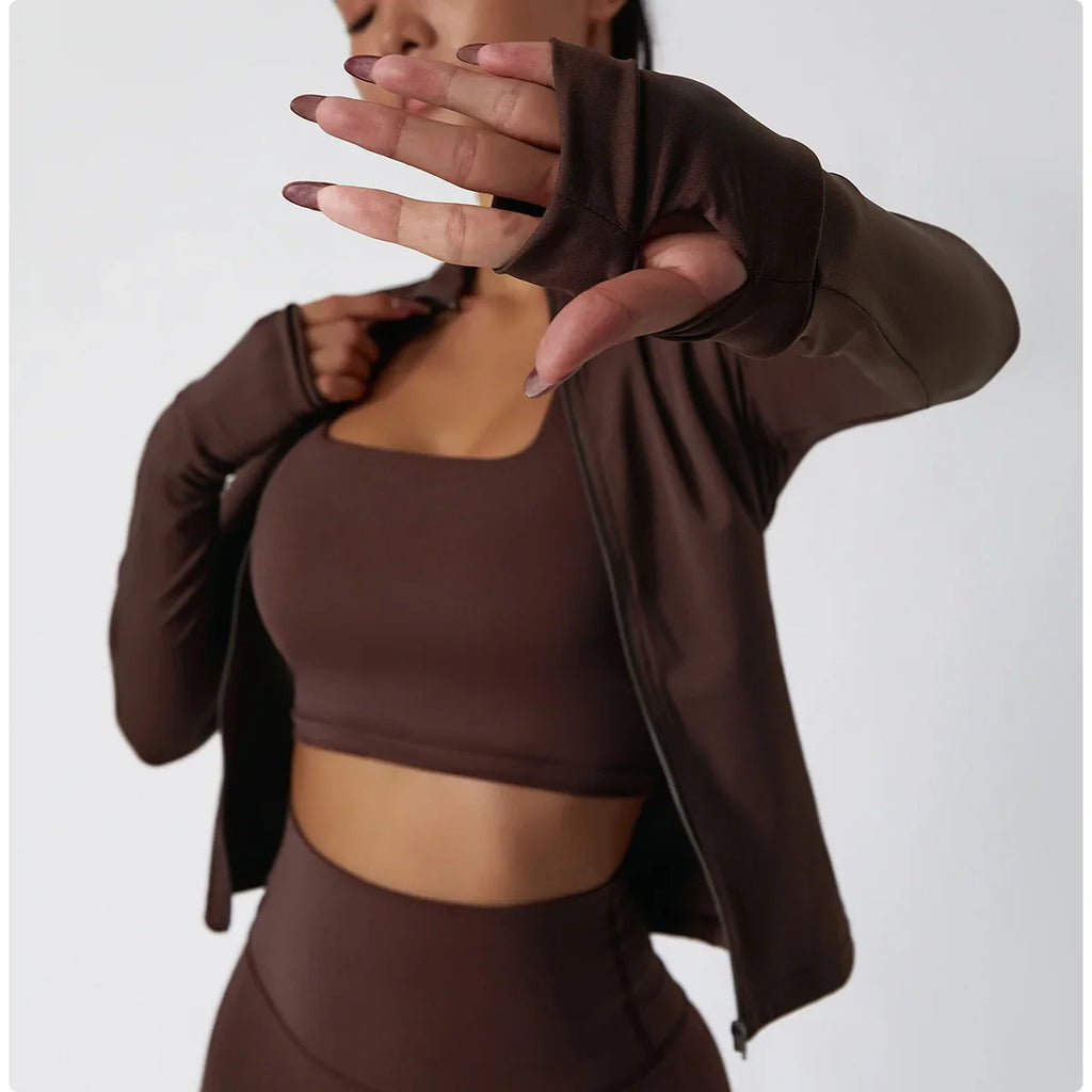 Women Zip Long Sleeve Sports Jacket