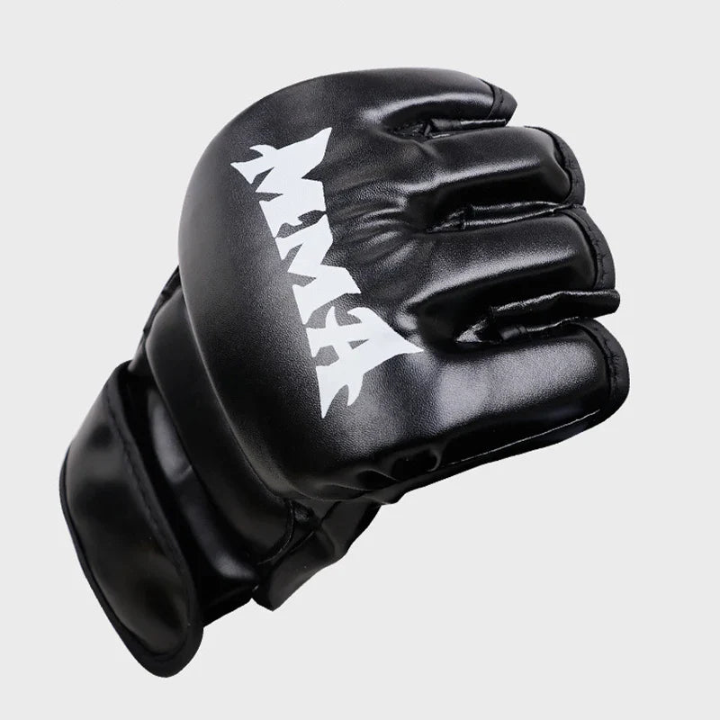 Professional Boxing Training Gloves Half Finger Leather Cushion