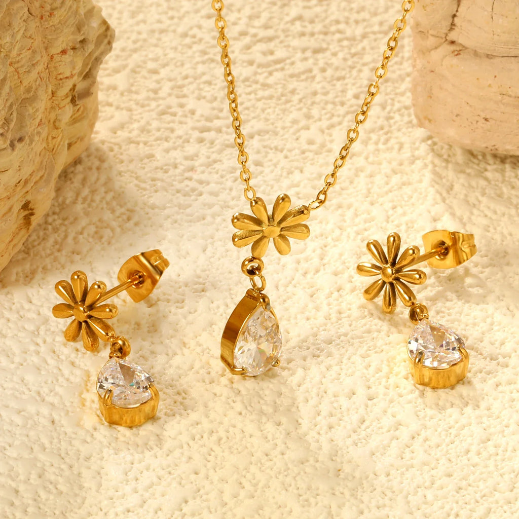 Crystal Jewelry Set Waterproof Sparkle  Shine