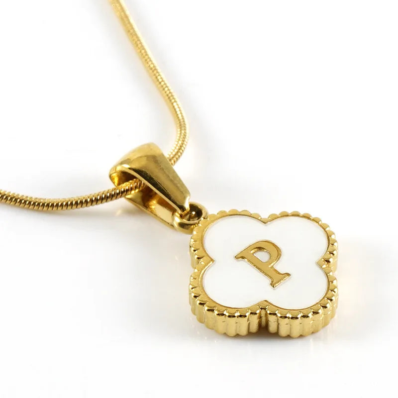 Lucky Clover Stainless Steel Pendant Necklace